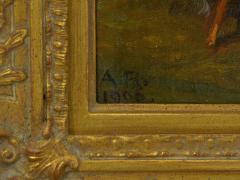 Albert Reibmayr Milking Time 1906 Landscape Painting of Cows by Albert Reibmayr Austrian  - 1076922