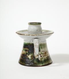 Albert Thiry Glazed Ceramic Candlestick by Albert Thiry Vallauris France c 1960 - 3184610