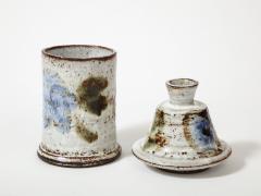 Albert Thiry Glazed Ceramic Two Part Jar Candle Holder by Albert Thiry Vallauris France - 3190091