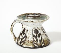Albert Thiry Glazed Chamotte Stoneware Candle Holder by Albert Thiry France c 1960 - 3184614