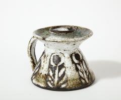 Albert Thiry Glazed Chamotte Stoneware Candle Holder by Albert Thiry France c 1960 - 3184615