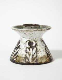 Albert Thiry Glazed Chamotte Stoneware Candle Holder by Albert Thiry France c 1960 - 3184617