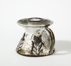 Albert Thiry Glazed Chamotte Stoneware Candle Holder by Albert Thiry France c 1960 - 3184619