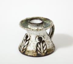 Albert Thiry Glazed Chamotte Stoneware Candle Holder by Albert Thiry France c 1960 - 3184620