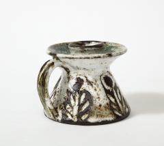 Albert Thiry Glazed Chamotte Stoneware Candle Holder by Albert Thiry France c 1960 - 3184623