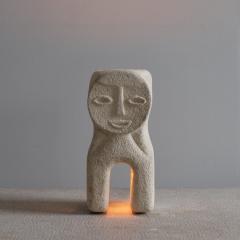 Albert Tormos 1970s carved stone lamp France - 4116376