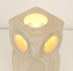 Albert Tormos Large Limestone Owl Table Lamp by Albert Tormos France 1960s - 2907850