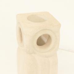 Albert Tormos Large Limestone Owl Table Lamp by Albert Tormos France 1960s - 2907853
