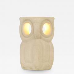 Albert Tormos Large Limestone Owl Table Lamp by Albert Tormos France 1960s - 2908422