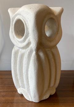 Albert Tormos Limestone Table Lamp Owl France 1970s - 2189099