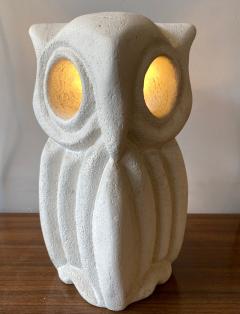 Albert Tormos Limestone Table Lamp Owl France 1970s - 2189100