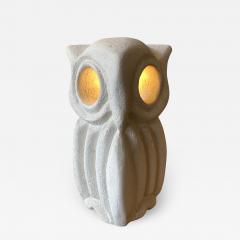 Albert Tormos Limestone Table Lamp Owl France 1970s - 2190094