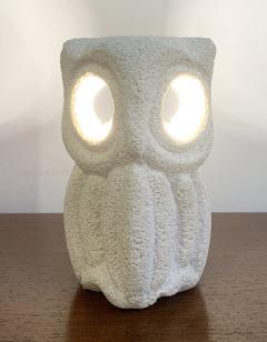 Albert Tormos Owl Desk Lamp in Limestone Signed by Albert Tormos - 2432141