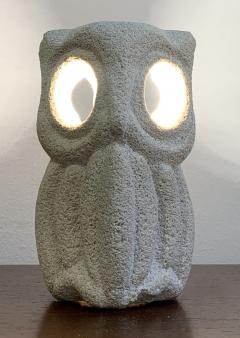 Albert Tormos Owl Desk Lamp in Limestone Signed by Albert Tormos - 2432143