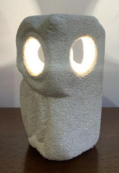 Albert Tormos Owl Desk Lamp in Limestone Signed by Albert Tormos - 2432144