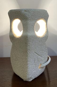 Albert Tormos Owl Desk Lamp in Limestone Signed by Albert Tormos - 2432145