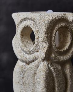 Albert Tormos Pair of Small Sandstone Owls Table Lamps by Albert Tormos - 2539730