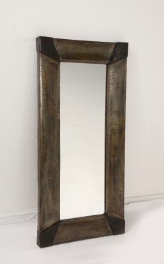 Alberto Cassoli Patinated Iron Mirror Italy late 1960s  - 3927686