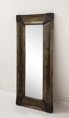 Alberto Cassoli Patinated Iron Mirror Italy late 1960s  - 3927688