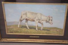 Alberto Cecconi 20th Century Oil on Board Italian Painting with Calf Signed Alberto Cecconi - 2218025