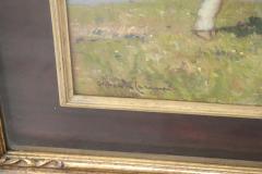 Alberto Cecconi 20th Century Oil on Board Italian Painting with Calf Signed Alberto Cecconi - 2218027