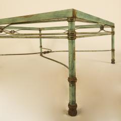 Alberto Diego Giacometti A beautiful wrought iron coffee table base with green patina - 2107728
