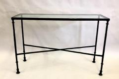 Alberto Diego Giacometti French Mid Century Bronzed Wrought Iron Console in Style of Giacometti - 2372365