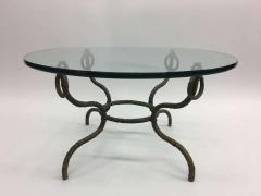 Alberto Diego Giacometti French Mid Century Hammered Iron Bronze Coffee Table Style Giacometti - 1770220