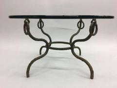 Alberto Diego Giacometti French Mid Century Hammered Iron Bronze Coffee Table Style Giacometti - 1770226