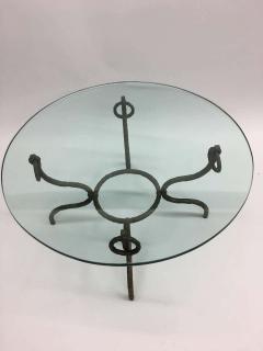 Alberto Diego Giacometti French Mid Century Hammered Iron Bronze Coffee Table Style Giacometti - 1770242