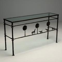 Alberto Diego Giacometti Giacometti Style Mid Century Modern Console Table Horse Dog Tree Motif - 3563398