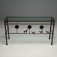 Alberto Diego Giacometti Giacometti Style Mid Century Modern Console Table Horse Dog Tree Motif - 3563399