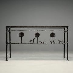 Alberto Diego Giacometti Giacometti Style Mid Century Modern Console Table Horse Dog Tree Motif - 3563402