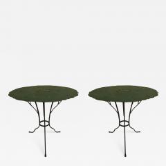 Alberto Diego Giacometti Pair of French Mid Century Wrought Iron Side Tables in the Style of Giacometti - 1832991