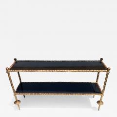 Alberto Diego Giacometti Wrought Iron Console Table in Gold Leaf Style of Giacometti - 2032132