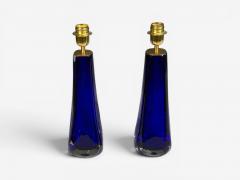 Alberto Don Table Lamps Blue Murano Glass Italy 1995 - 4583012