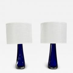 Alberto Don Table Lamps Blue Murano Glass Italy 1995 - 4583083