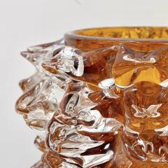 Alberto Dona 2000s Alberto Dona Italian Amber Gold Crystal Rostrato Murano Glass Modern Vase - 2912349