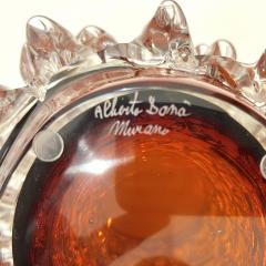 Alberto Dona 2000s Alberto Dona Italian Amber Gold Crystal Rostrato Murano Glass Modern Vase - 2912354