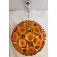 Alberto Dona Alberto Don Contemporary Nickel Brown Orange Yellow Murano Glass Chandelier - 676837