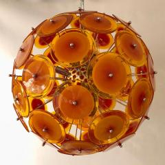 Alberto Dona Alberto Don Contemporary Nickel Brown Orange Yellow Murano Glass Chandelier - 676840