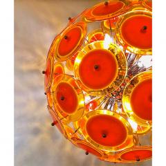 Alberto Dona Alberto Don Contemporary Nickel Brown Orange Yellow Murano Glass Chandelier - 676844