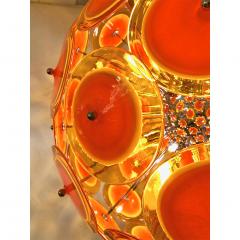 Alberto Dona Alberto Don Contemporary Nickel Brown Orange Yellow Murano Glass Chandelier - 676845