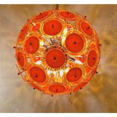 Alberto Dona Alberto Don Contemporary Nickel Brown Orange Yellow Murano Glass Chandelier - 676846