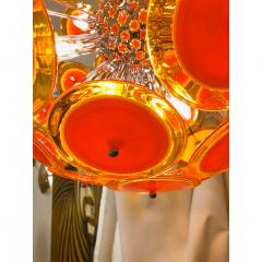 Alberto Dona Alberto Don Contemporary Nickel Brown Orange Yellow Murano Glass Chandelier - 676847