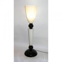 Alberto Dona Alberto Dona Monumental Art Deco Black White Murano Glass Table Floor Lamp - 2618814