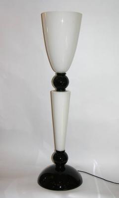 Alberto Dona Alberto Dona Monumental Art Deco Black White Murano Glass Table Floor Lamp - 2618817