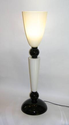 Alberto Dona Alberto Dona Monumental Art Deco Black White Murano Glass Table Floor Lamp - 2618818