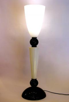 Alberto Dona Alberto Dona Monumental Art Deco Black White Murano Glass Table Floor Lamp - 2618823