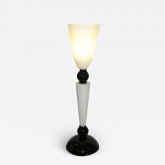 Alberto Dona Alberto Dona Monumental Art Deco Black White Murano Glass Table Floor Lamp - 2624760